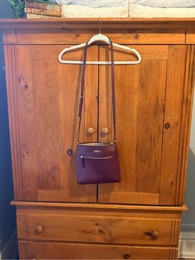 kate spade Plum Leather Crossbody with Front Zip Pocket